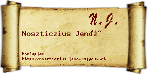 Noszticzius Jenő névjegykártya
