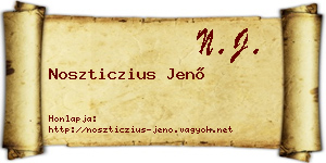 Noszticzius Jenő névjegykártya