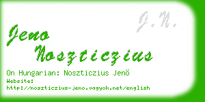 jeno noszticzius business card