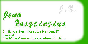 jeno noszticzius business card